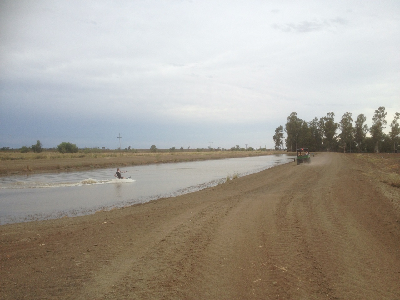 Knee Boarding on the Dam