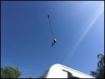 You lift the guy into the tree to tie a chain 