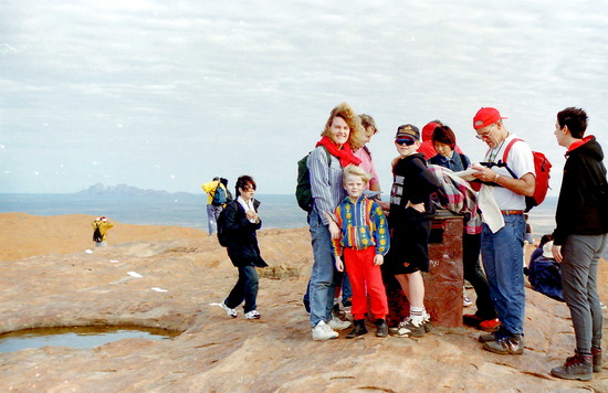 At the top of the rock